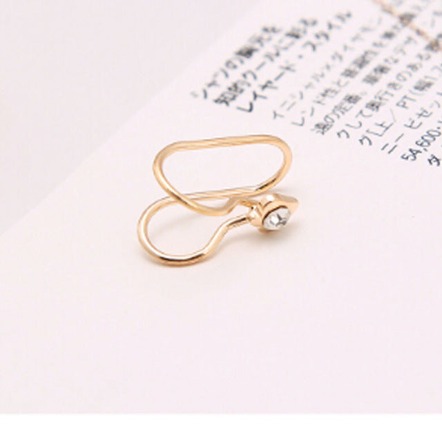 Temperament Simple Simulated Pearl Crystal Star Heart Moon Clip Ear Cuff Earrings For Women Fashion Jewelry No Piercing Bijoux