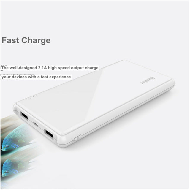 Besiter 10000mah Super Thin Slim Portable Fast Charger Dual USB Port For External Battery For iPhone For iPad For Mobile Phone