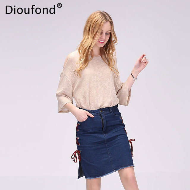 Dioufond Women Off Shoulder Autumn Blouse Short Strapless O-Neck Transparent Clothing Womens Shirts Fashion Blusas Women 2017