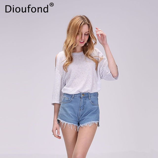 Dioufond Women Off Shoulder Autumn Blouse Short Strapless O-Neck Transparent Clothing Womens Shirts Fashion Blusas Women 2017