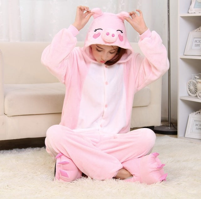 Adult Flannel Giraffe Pajamas Onesies Cosplay Costume Cartoon Animal Children Sleepwears Design For Toilet