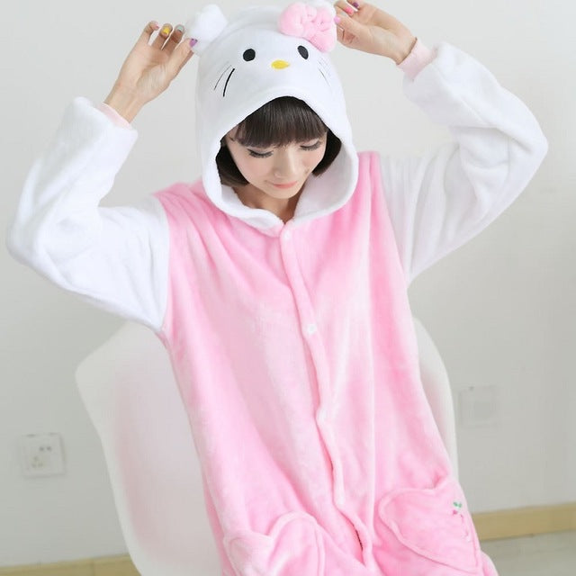 Adult Flannel Giraffe Pajamas Onesies Cosplay Costume Cartoon Animal Children Sleepwears Design For Toilet