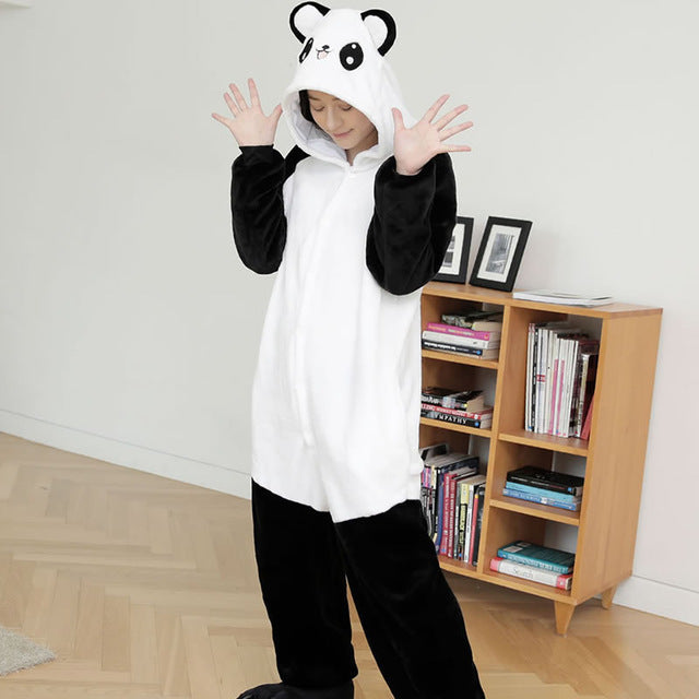 Adult Flannel Giraffe Pajamas Onesies Cosplay Costume Cartoon Animal Children Sleepwears Design For Toilet