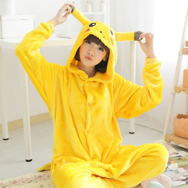 Adult Flannel Giraffe Pajamas Onesies Cosplay Costume Cartoon Animal Children Sleepwears Design For Toilet