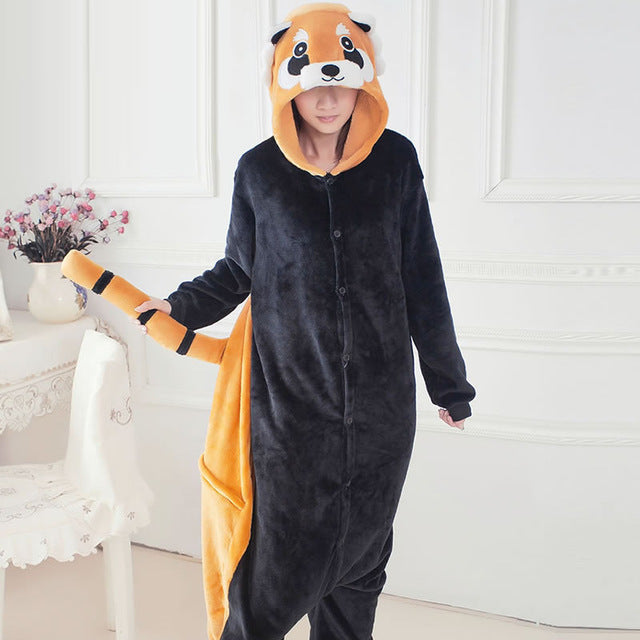 Adult Flannel Giraffe Pajamas Onesies Cosplay Costume Cartoon Animal Children Sleepwears Design For Toilet