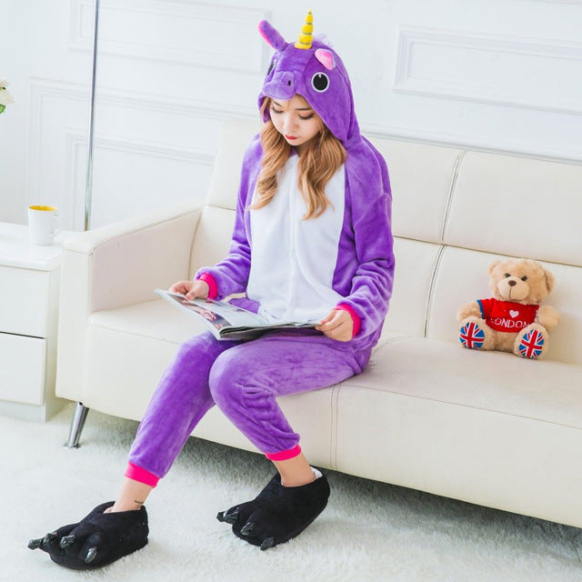 Adult Flannel Giraffe Pajamas Onesies Cosplay Costume Cartoon Animal Children Sleepwears Design For Toilet