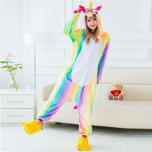 Adult Flannel Giraffe Pajamas Onesies Cosplay Costume Cartoon Animal Children Sleepwears Design For Toilet