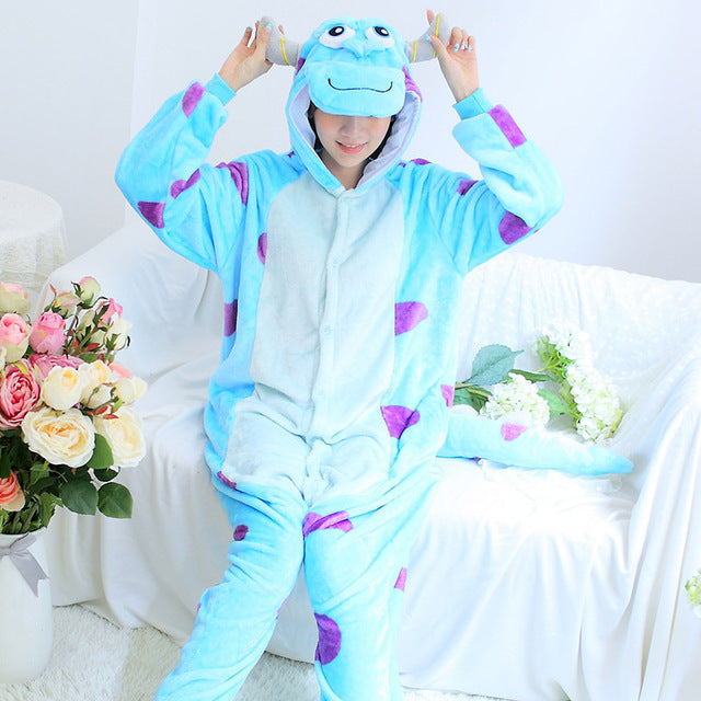 Adult Flannel Giraffe Pajamas Onesies Cosplay Costume Cartoon Animal Children Sleepwears Design For Toilet