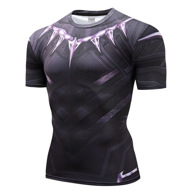 Superman Tshirts Men Compression Shirts Batman Tops The Flash T-shirts Fitness Crossfit Tees Bodybuilding camiseta rashguard