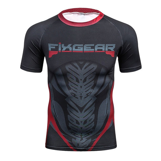 Men's Workout Clothes Short Sleeve Compression Shirt 3D Full Printing MMA Bodybuilding Tshirts Mens Gear Tee&Top Jerseys