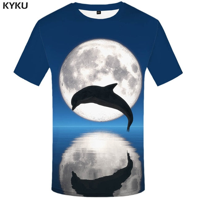 KYKU Brand Coconut Trees T shirt Sunlight Tops Beach Tees Hawaii Clothes  Clothing  Tshirt Men 3d T-shirt Mens Hip hop Ftness