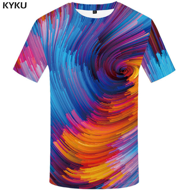 KYKU Brand Coconut Trees T shirt Sunlight Tops Beach Tees Hawaii Clothes  Clothing  Tshirt Men 3d T-shirt Mens Hip hop Ftness