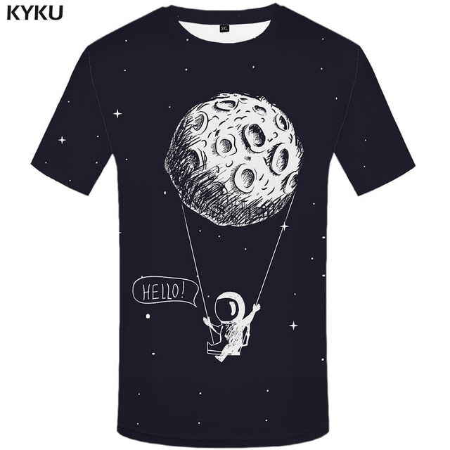 KYKU Brand Coconut Trees T shirt Sunlight Tops Beach Tees Hawaii Clothes  Clothing  Tshirt Men 3d T-shirt Mens Hip hop Ftness