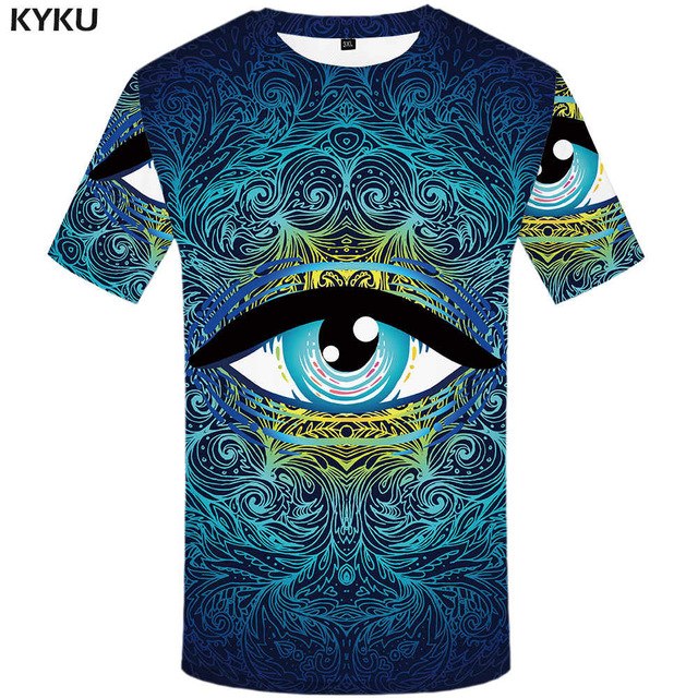 KYKU Brand Coconut Trees T shirt Sunlight Tops Beach Tees Hawaii Clothes  Clothing  Tshirt Men 3d T-shirt Mens Hip hop Ftness