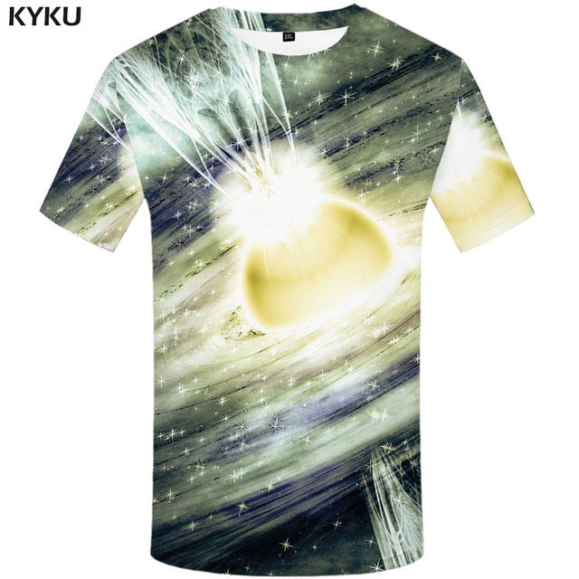 KYKU Brand Coconut Trees T shirt Sunlight Tops Beach Tees Hawaii Clothes  Clothing  Tshirt Men 3d T-shirt Mens Hip hop Ftness