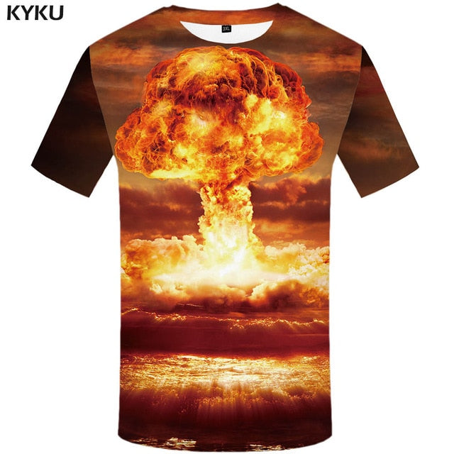 KYKU Brand Coconut Trees T shirt Sunlight Tops Beach Tees Hawaii Clothes  Clothing  Tshirt Men 3d T-shirt Mens Hip hop Ftness