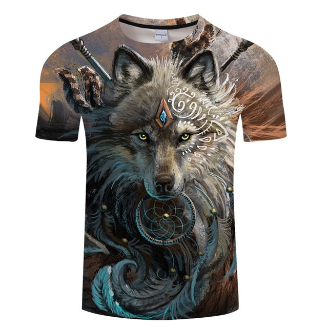 Wolf Warrior by SunimaArt 3D T shirts Men T-shirts New Design Drop Ship Tops Tees Short Sleeve Tshirt Camiseta Summer Animal