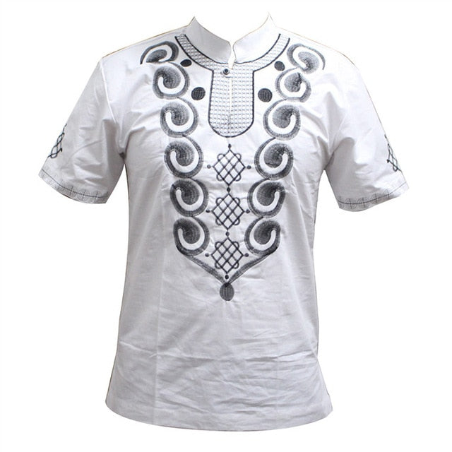 Dashikiage Men's Embroidery Wonderful Colors Traditional Mali African Vintage Top