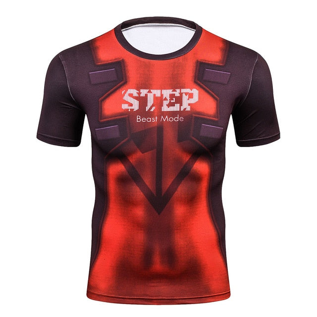 Men's Workout Clothes Short Sleeve Compression Shirt 3D Full Printing MMA Bodybuilding Tshirts Mens Gear Tee&Top Jerseys