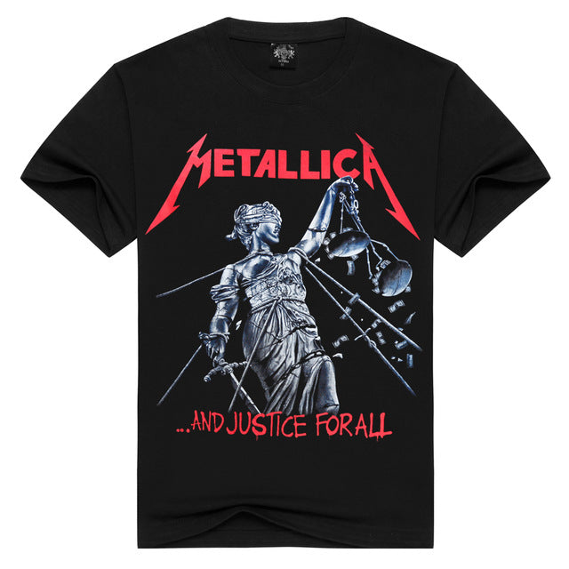 Men/Women Rock band Metallica t shirt ride the lightning tshirts Summer Tops Tees T-shirt Men Thrash Metal t-shirts Plus Size