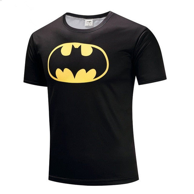 Superman Tshirts Men Compression Shirts Batman Tops The Flash T-shirts Fitness Crossfit Tees Bodybuilding camiseta rashguard