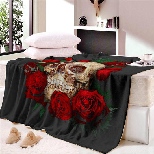 Super Soft Skull Bone Tapestry Wall Bedspread Beach Towel Mat Blanket Table Beach Towel