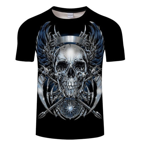 White t shirt 3D Skull tshirt Men T-shirt Male Top Summer Tee Quality Camiseta Short Sleeve O-neck Hip Hop Drop ship ZOOTOPBEAR