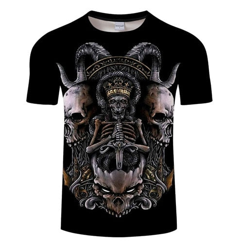 White t shirt 3D Skull tshirt Men T-shirt Male Top Summer Tee Quality Camiseta Short Sleeve O-neck Hip Hop Drop ship ZOOTOPBEAR