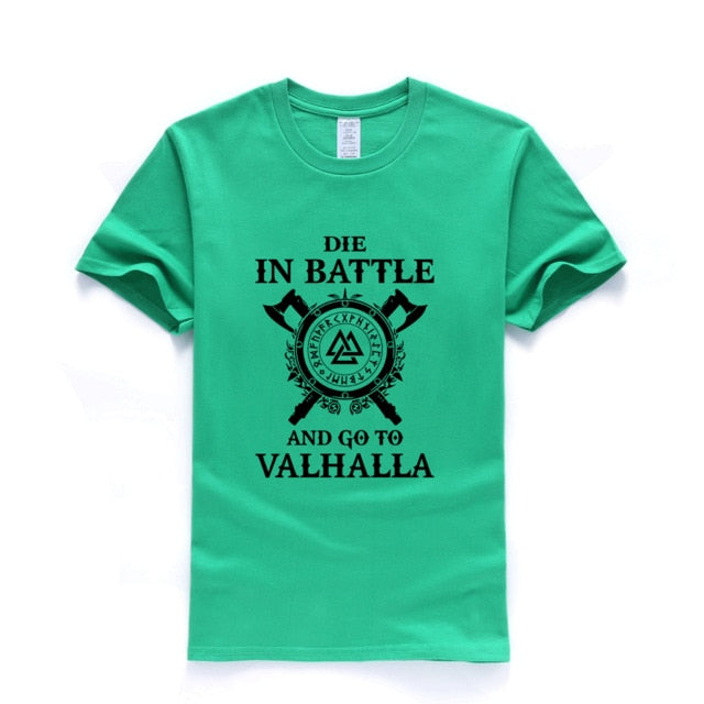 Odin Vikings T Shirt Men Die In Battle And Go To Valhalla Tshirt Mens Summer Print Hip Hop T-Shirt Black Tops Tee Plus Size XXXL