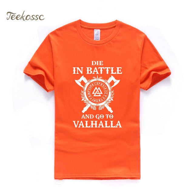 Odin Vikings T Shirt Men Die In Battle And Go To Valhalla Tshirt Mens Summer Print Hip Hop T-Shirt Black Tops Tee Plus Size XXXL