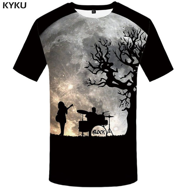 KYKU Bear Tshirt Men Animal T Shirt Punk Rock Funny T Shirts Hip Hop Tee 3d T-shirt Black Cool Mens Clothing Summer 2018 New