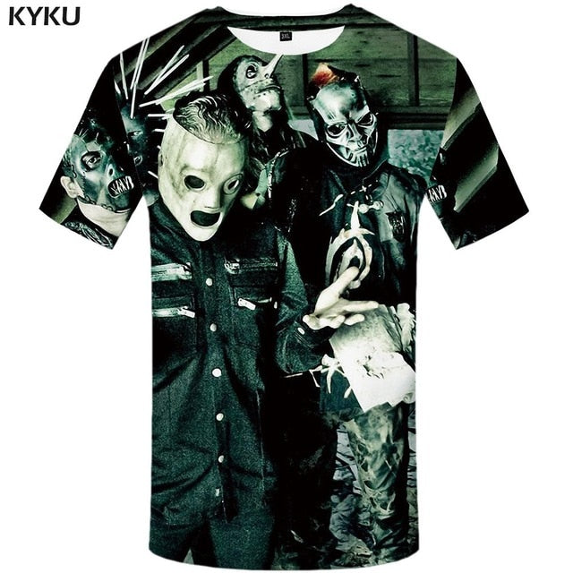 KYKU Bear Tshirt Men Animal T Shirt Punk Rock Funny T Shirts Hip Hop Tee 3d T-shirt Black Cool Mens Clothing Summer 2018 New