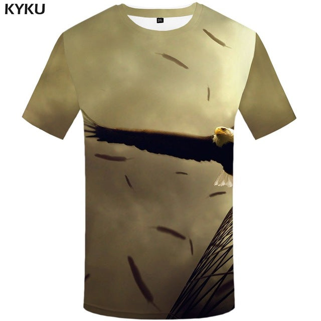 KYKU Bear Tshirt Men Animal T Shirt Punk Rock Funny T Shirts Hip Hop Tee 3d T-shirt Black Cool Mens Clothing Summer 2018 New