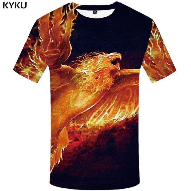 KYKU Bear Tshirt Men Animal T Shirt Punk Rock Funny T Shirts Hip Hop Tee 3d T-shirt Black Cool Mens Clothing Summer 2018 New