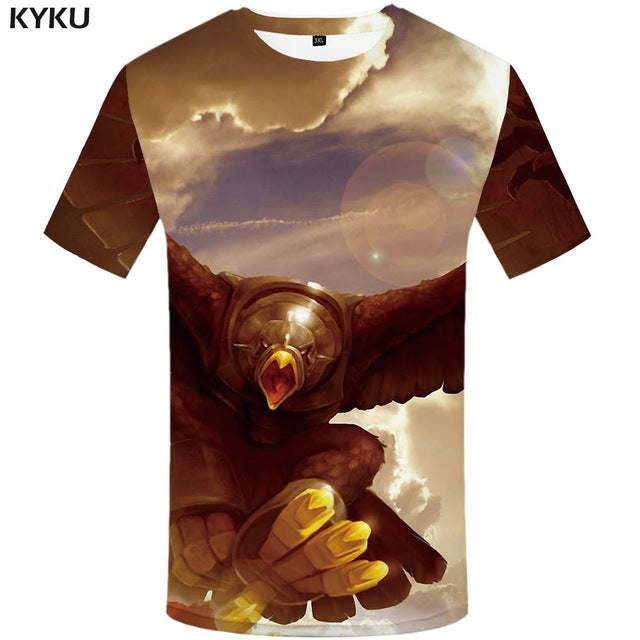 KYKU Bear Tshirt Men Animal T Shirt Punk Rock Funny T Shirts Hip Hop Tee 3d T-shirt Black Cool Mens Clothing Summer 2018 New