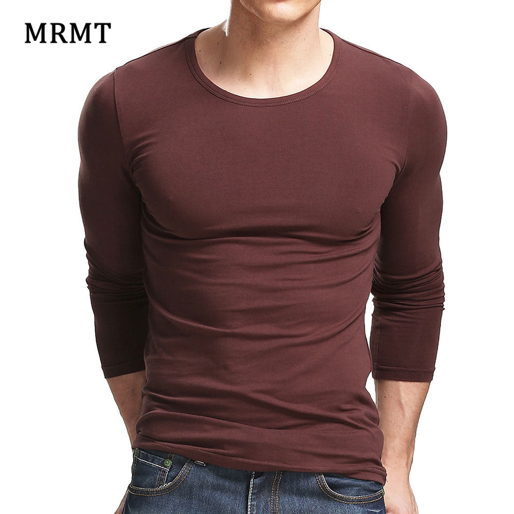 MRMT 2018 Lycra Cotton Men'S T-Shirt 5XL Long Sleeved T Shirt Men Pure Color Casual Mens Long Sleeve Tshirt For Male