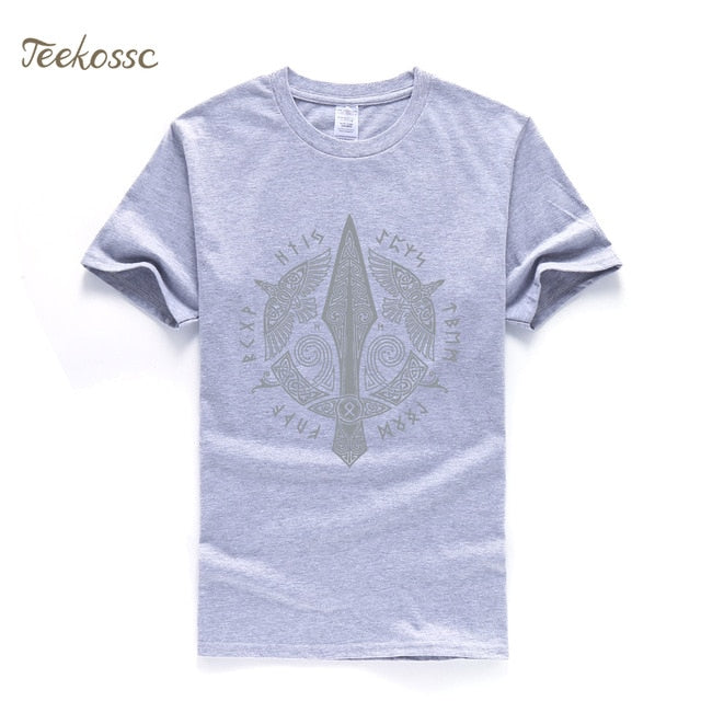 Odin Vikings T Shirt Men Scandinavian Runes Valhalla Tshirt Mens 2018 Summer Tops Tee Cool Streetwear TV Show T-Shirt For Fans