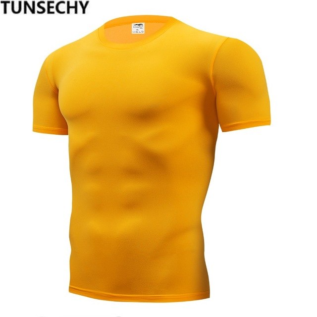 TUNSECHY 2018 Brand Clothing Men's T Shirt Men Fashion Tshirts Fitness For Male compression tight T-shirt S-4XL Free Shipping