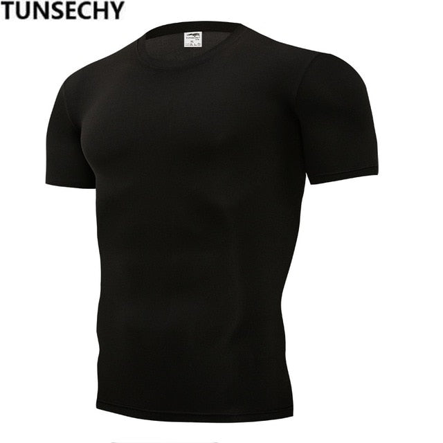 TUNSECHY 2018 Brand Clothing Men's T Shirt Men Fashion Tshirts Fitness For Male compression tight T-shirt S-4XL Free Shipping