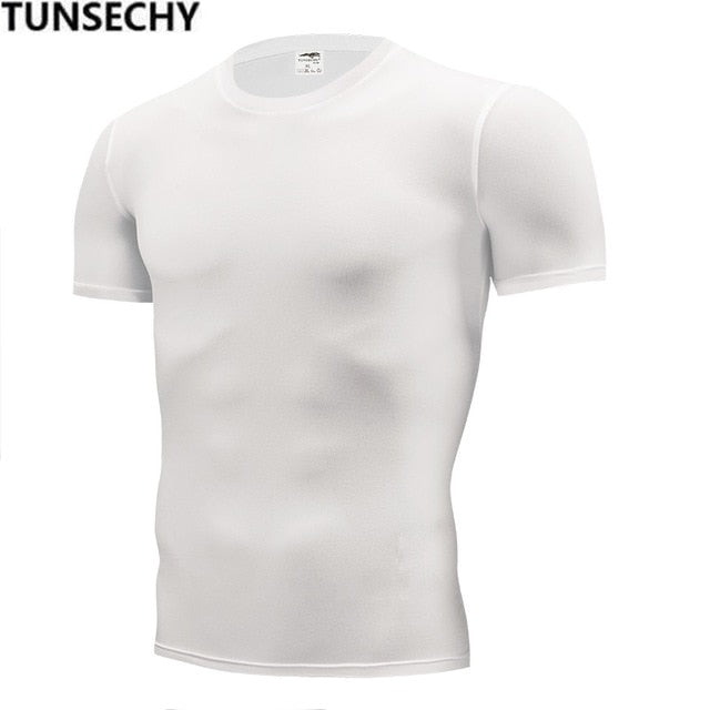 TUNSECHY 2018 Brand Clothing Men's T Shirt Men Fashion Tshirts Fitness For Male compression tight T-shirt S-4XL Free Shipping