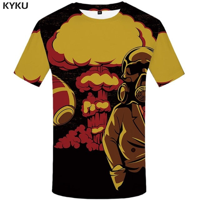 KYKU Elephant Tshirt Men Animal T-shirt Colorful Flower 3d Print T Shirt Anime Clothes Gothic Hip Hop Mens Clothing Streetwear