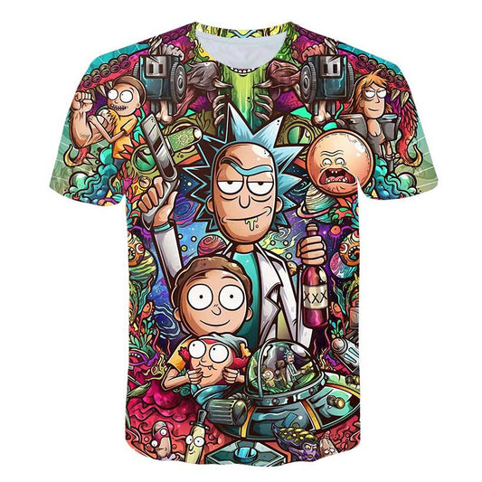 Rick and Morty By Jm2 Art 3D t shirt Men tshirt Summer Anime T-Shirt Short Sleeve Tees O-neck Tops Drop Ship