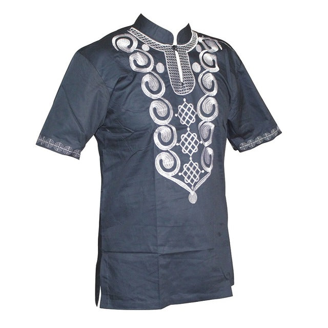 Dashikiage Men's Embroidery Wonderful Colors Traditional Mali African Vintage Top