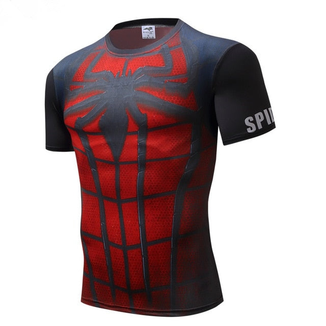 Superman Tshirts Men Compression Shirts Batman Tops The Flash T-shirts Fitness Crossfit Tees Bodybuilding camiseta rashguard