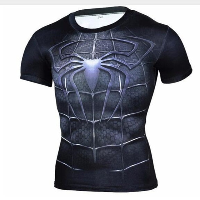 Superman Tshirts Men Compression Shirts Batman Tops The Flash T-shirts Fitness Crossfit Tees Bodybuilding camiseta rashguard