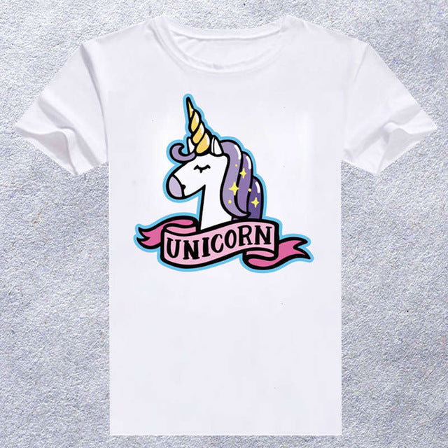 2018 new brand unicorn printed tshirt men casual women's t shirt o-neck tops  hip hop tee shirt