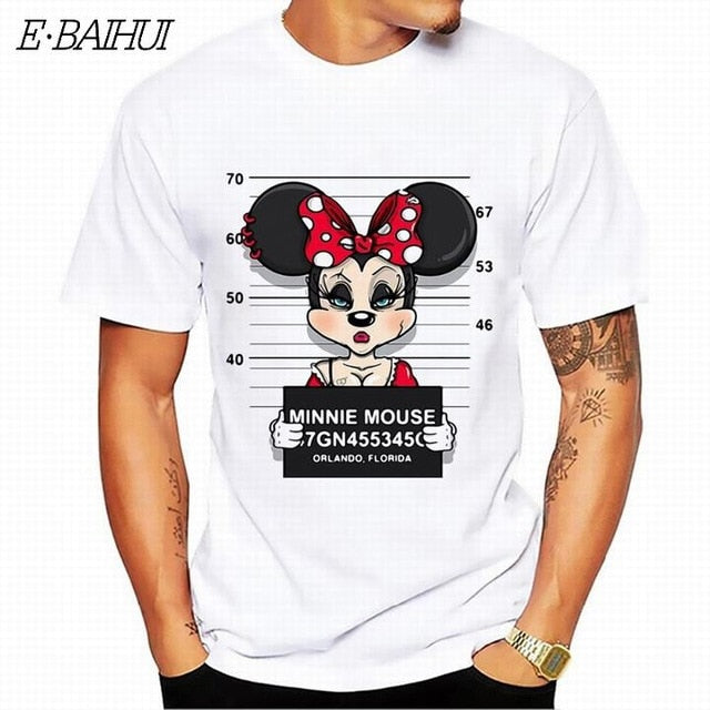 E-BAIHUI new mickey print tees mouse t-shirt men tops hip hop casual funny dog cartoon tshirt homme comfort cotton t shirt CG001