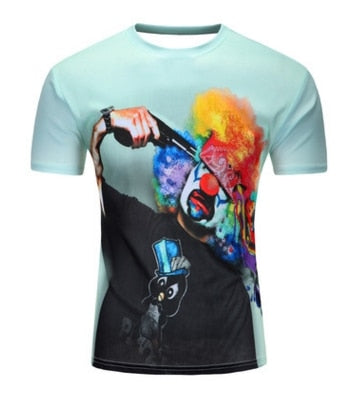 2018 Newest Summer Style Fashion Print Short sleeved Tees Men Black And White Vertigo Hypnotic colorful Printing 3D T shirt