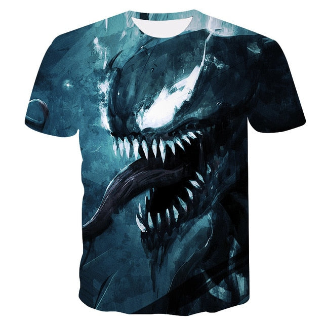 Newest Venom t-shirt 3D Printed T-shirts Men Women Casual Shirt Short Sleeve Fitness T Shirt Deadpool Tees Spider man Skull Tops