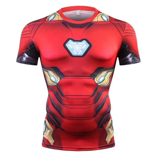 Raglan Sleeve Iron Spiderman 3D Printed T shirts Men Compression Shirts 2018 Summer NEW Cosplay Crossfit Tops For Male Fitness